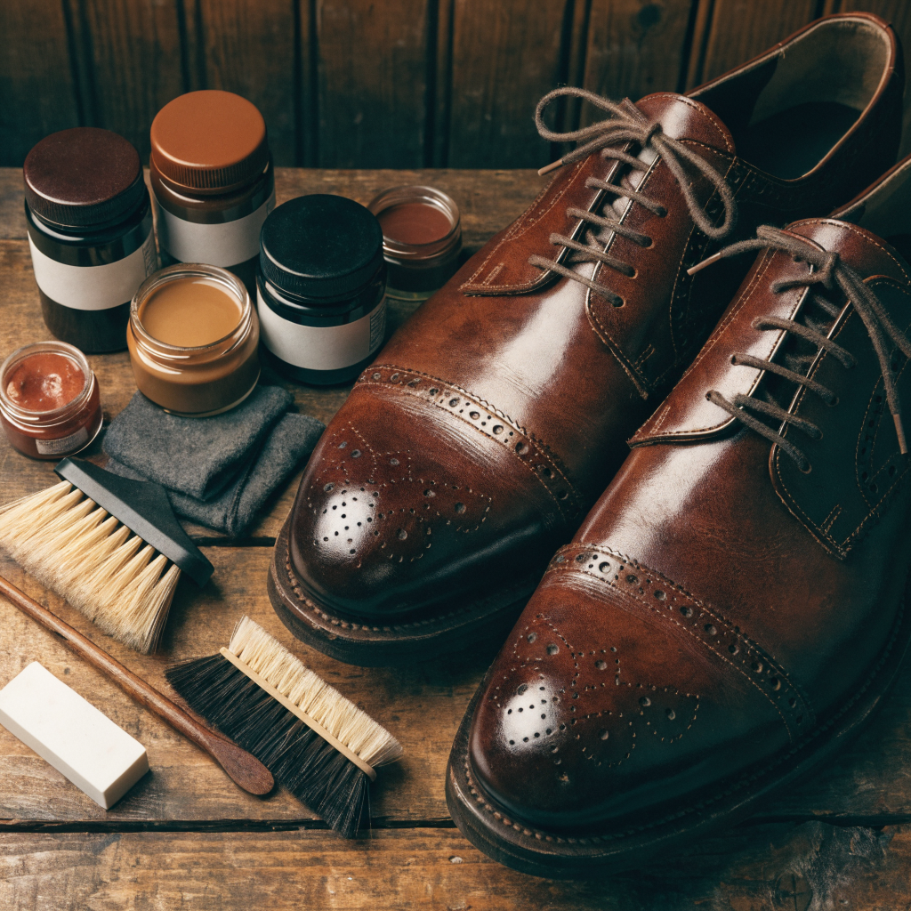 Entretien et cirage de chaussures en cuir