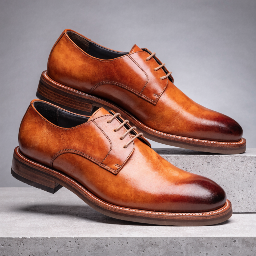 Chaussures derby homme en cuir cognac Salamander