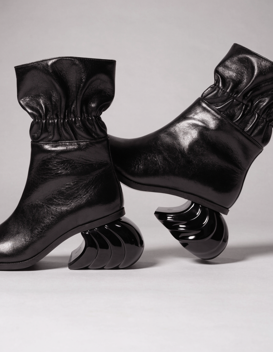 Bottines femme en cuir noir Salamander